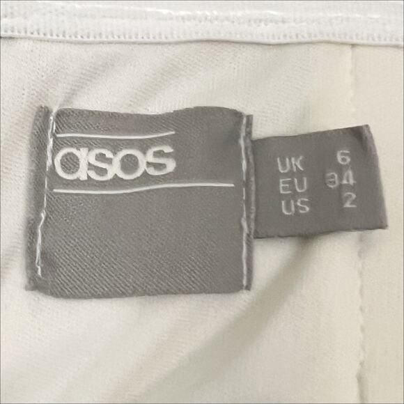 ASOS Maternity One Shoulder Scuba Ruffle Striped Midi Dress Size 2 - Picture 7 of 8